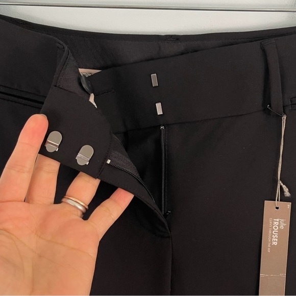 Ann Taylor LOFT Black High Rise Julie Flared Trouser Pant, 6 Petite. - Picture 5 of 9